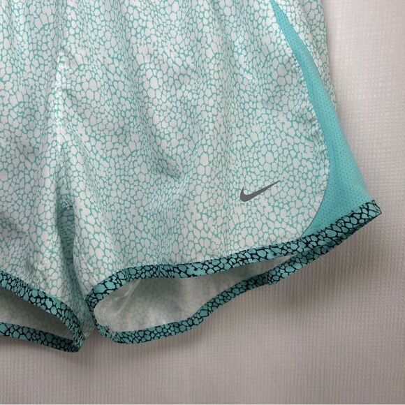 NIKE Womens Sz M Teal Print Dri-FIT Elastic Waist Pull-On Tempo Running Short - Picture 4 of 9
